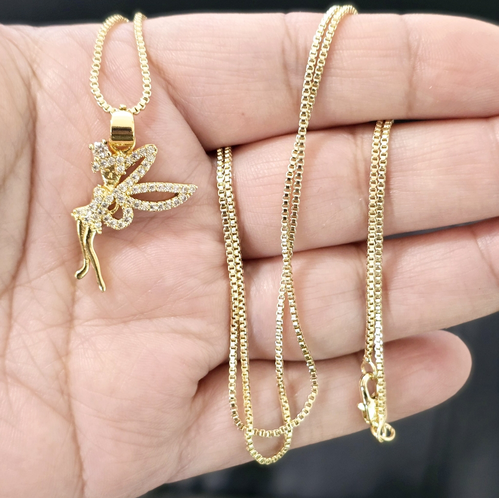 Gold Plated Fairy Pendant Necklace
